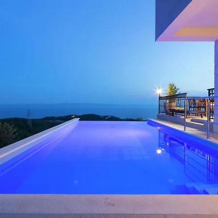 Stunning Views Hill Side With Infinity Pool & Indoor Floor Aquarium Makarska
